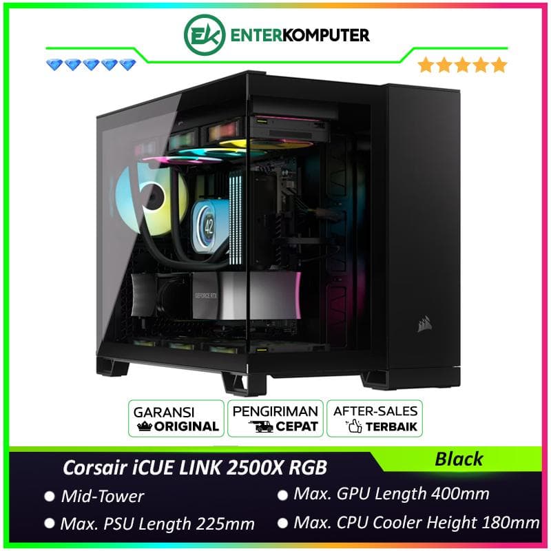 Corsair iCUE LINK 2500X RGB Micro ATX Dual Chamber PC Case - Black - foto 1