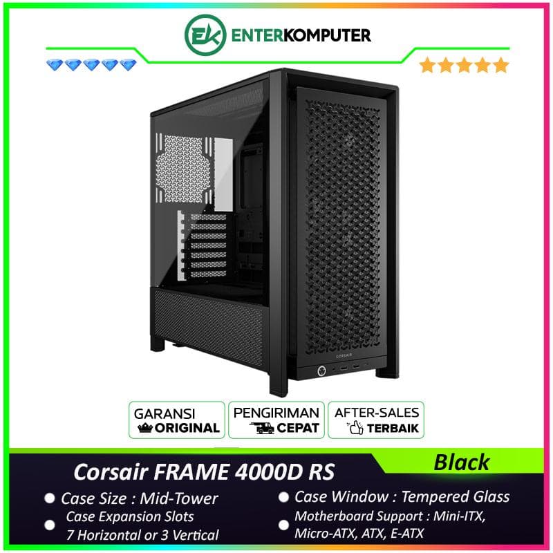 Corsair FRAME 4000D RS Modular Mid-Tower PC Case - Black - foto 1
