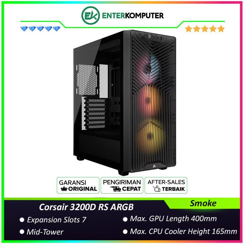 Corsair 3200D RS ARGB Mid-Tower PC Case - Smoke - foto 1