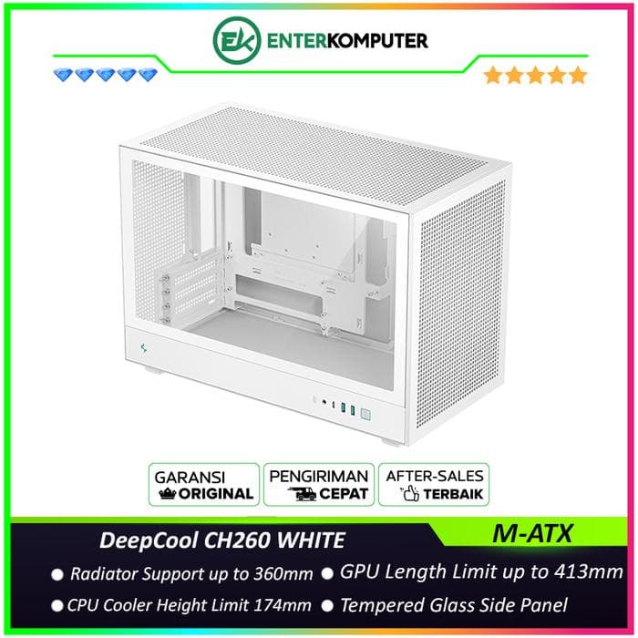 DeepCool CH260 WHITE High-Airflow M-ATX Compact Case - foto 1