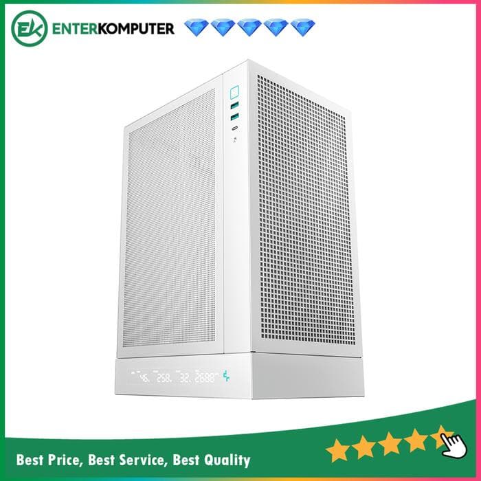 DeepCool CH170 DIGITAL WHITE Vertical Mini-ITX Case with Data Screen - foto 1