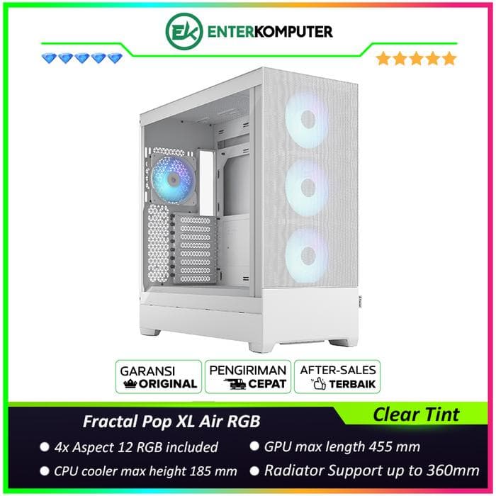 Fractal Pop XL Air RGB White TG Clear Tint - foto 1