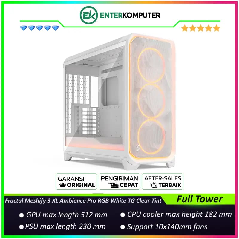 Fractal Meshify 3 XL Ambience Pro RGB White TG Clear Tint - foto 1