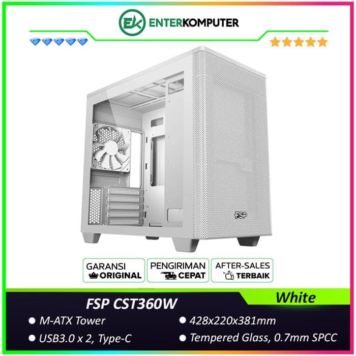 FSP CST360W White M-ATX Mid Tower - foto 1