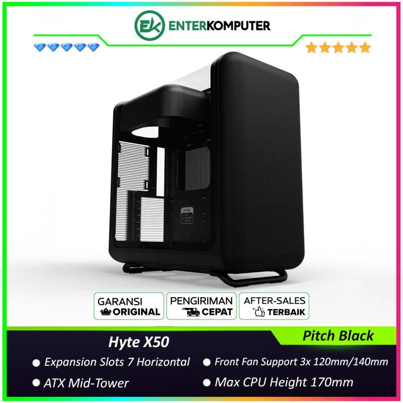 Hyte X50 Pitch Black - Modern Performance ATX Case - foto 1