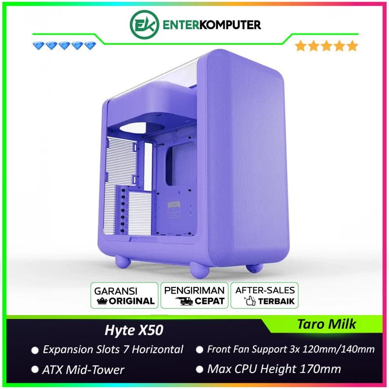 Hyte X50 Taro Milk - Modern Performance ATX Case - foto 1