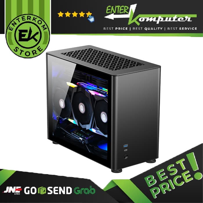 Jonsbo A4 Black - ITX Case - Aluminum Magnesium Case - Tempered Glass Side Window - PSU Support SFX/SFX-L - foto 1
