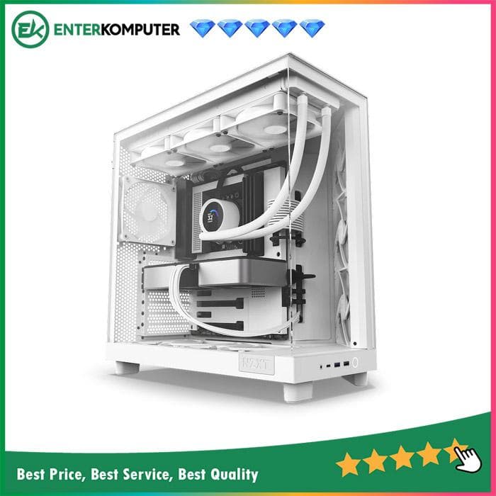 NZXT H6 Flow White - Compact Dual-Chamber Mid-Tower Airflow Case - foto 1