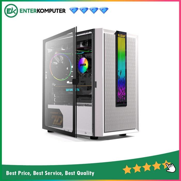 PCCooler Platinum LM200 Mesh White - Tempered Glass - foto 1