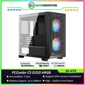 PCCooler C3 D310 Black ARGB - Tempered Glass - foto 1