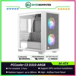 PCCooler C3 D310 White ARGB - Tempered Glass - foto 1