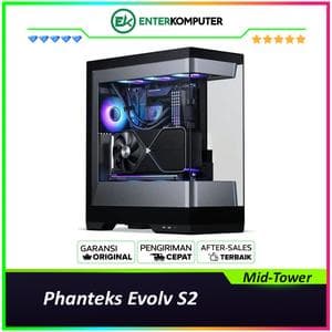 Phanteks Evolv S2 Brushed Black Unique See-through Glass Mid-Tower Case - foto 1