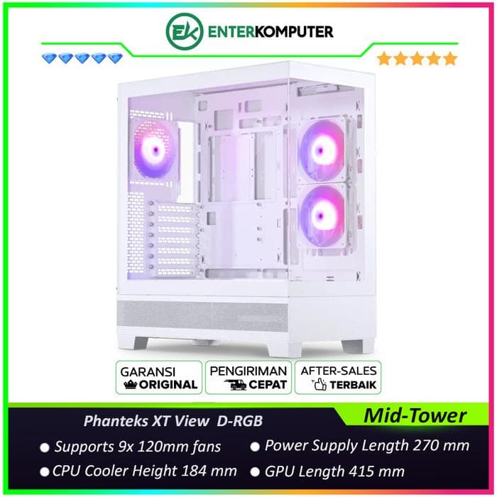 Phanteks XT View Matte White D-RGB Near-seamless Glass Mid-Tower Case - foto 1
