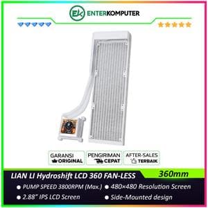 LIAN LI Hydroshift LCD 360 FAN-LESS WHITE with 2.88” IPS LCD Screen - Enhanced Display - Unleash Power, Elevate Style & High Performance - Side-Mounted Design with Optimized Cable Managment - foto 1