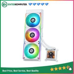 LIAN LI Hydroshift LCD AIO 360R RGB WHITE with 2.88” IPS LCD Screen - Enhanced Display - Unleash Power, Elevate Style & High Performance - Side-Mounted Design with Optimized Cable Managment - foto 1