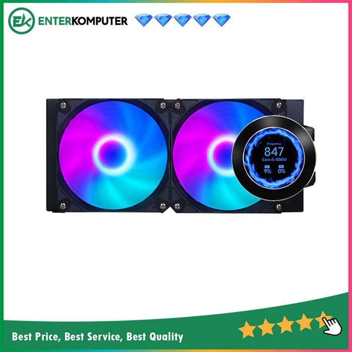 PRIME PREMIUM ANIMA 240MM BLACK - ARGB Liquid Cooler with LCD Display Custom - foto 1