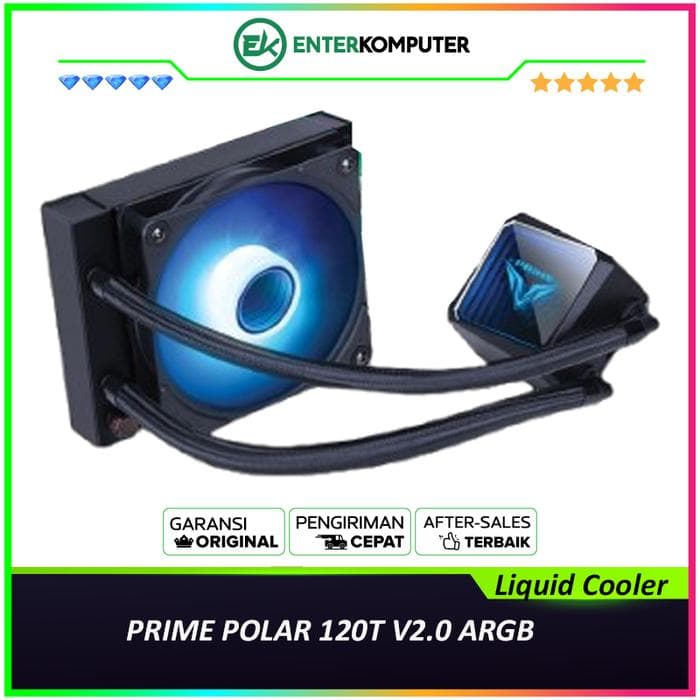 PRIME POLAR 120T V2.0 ARGB Liquid Cooler with Rainbow Effect Pump Head - foto 1