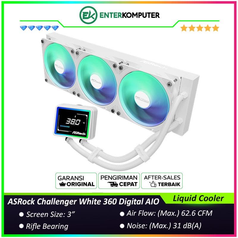 ASRock Challenger White 360 Digital AIO Liquid Cooler - foto 1