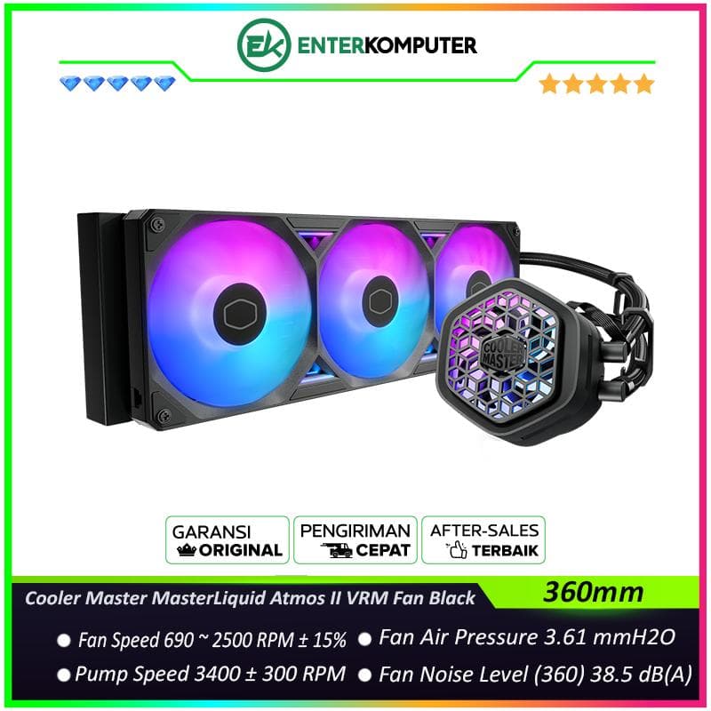 Cooler Master MasterLiquid Atmos II 360 VRM Fan Black - foto 1