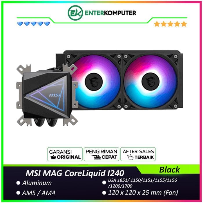 MSI MAG CoreLiquid I240 - Support LGA1700/LGA1851/AM5 - foto 1