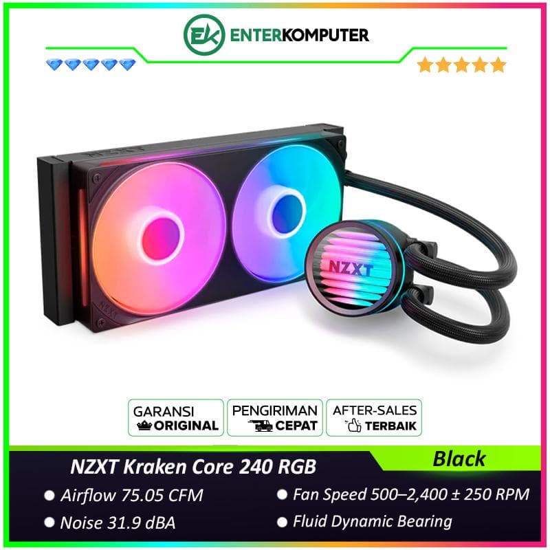 NZXT Kraken Core 240 RGB 240mm RGB AIO Liquid Cooler - foto 1