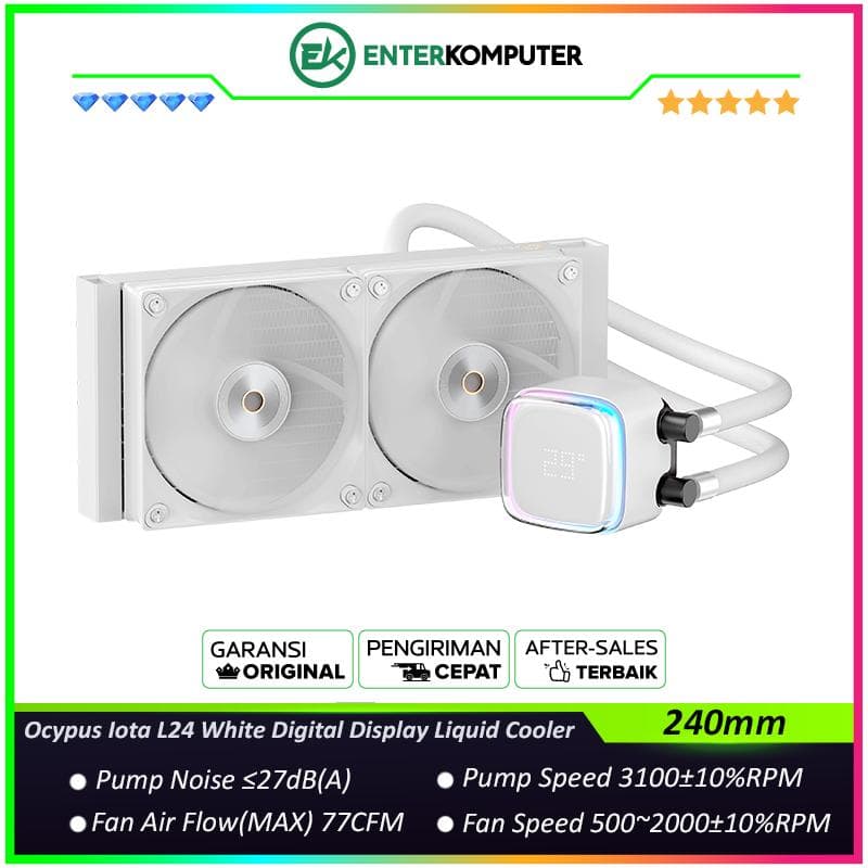 Ocypus Iota L24 White Digital Display Liquid Cooler - foto 1