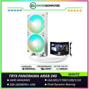 TRYX PANORAMA ARGB 240 WHITE L-shaped AMOLED Screen Liquid Cooler - foto 1