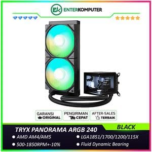 TRYX PANORAMA ARGB 240 BLACK L-shaped AMOLED Screen Liquid Cooler - foto 1