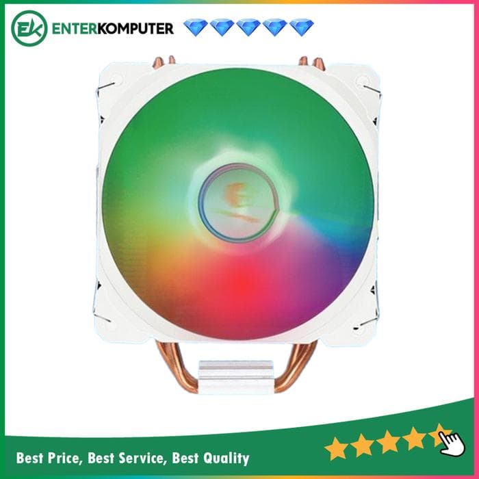 CUBE GAMING BREEZE Single White CPU Cooler - Single Fan 12CM ARGB - 4 Copper Heat Pipes - Universal Socket (AM5 Ready) - Best Deals On March!!! - foto 1