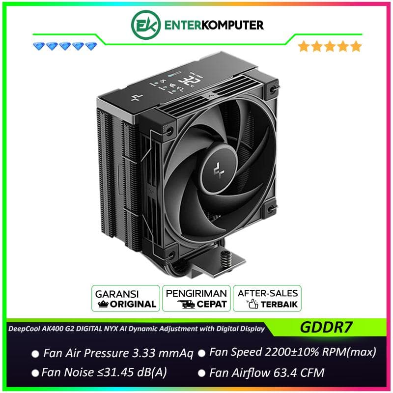 DeepCool AK400 G2 DIGITAL NYX AI Dynamic Adjustment CPU Cooler with Digital Display - foto 1