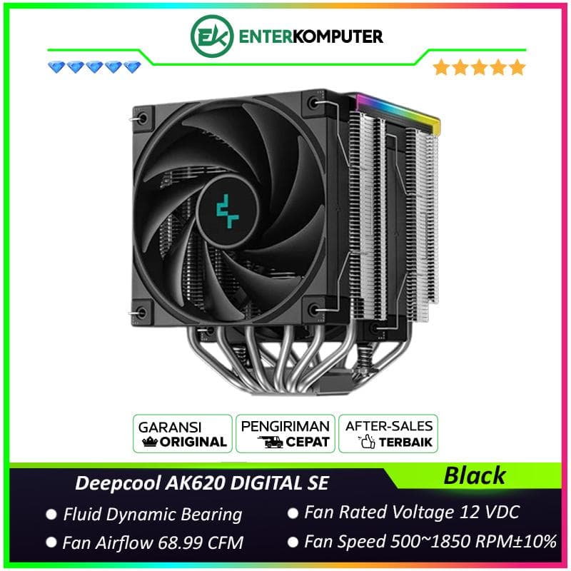 Deepcool AK620 DIGITAL SE - Dual-Tower 120mm CPU Cooler with A Status Display - foto 1