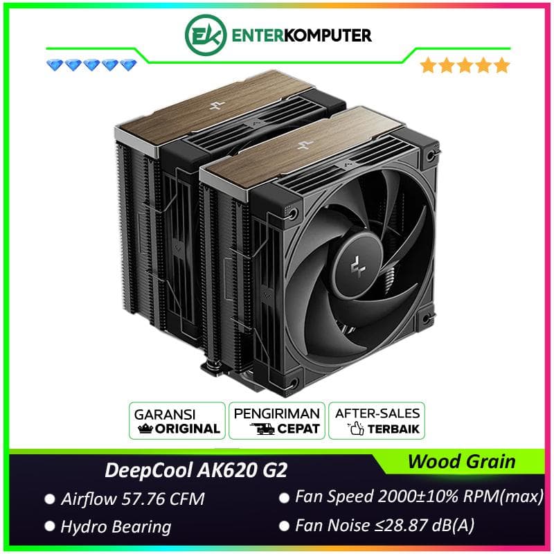DeepCool AK620 G2 Wood Grain Top Cover CPU Cooler - foto 1