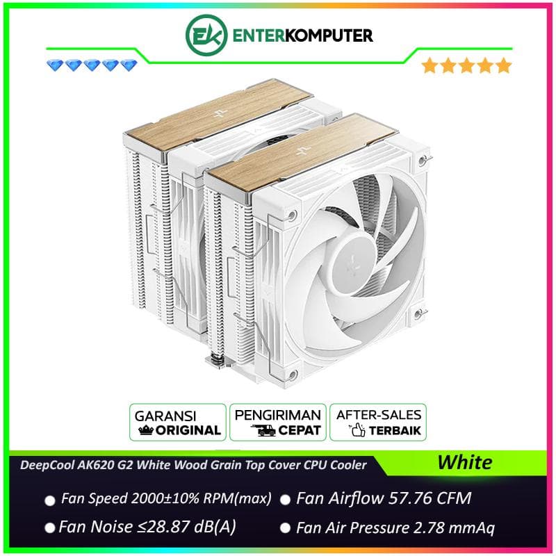 DeepCool AK620 G2 White Wood Grain Top Cover CPU Cooler - foto 1