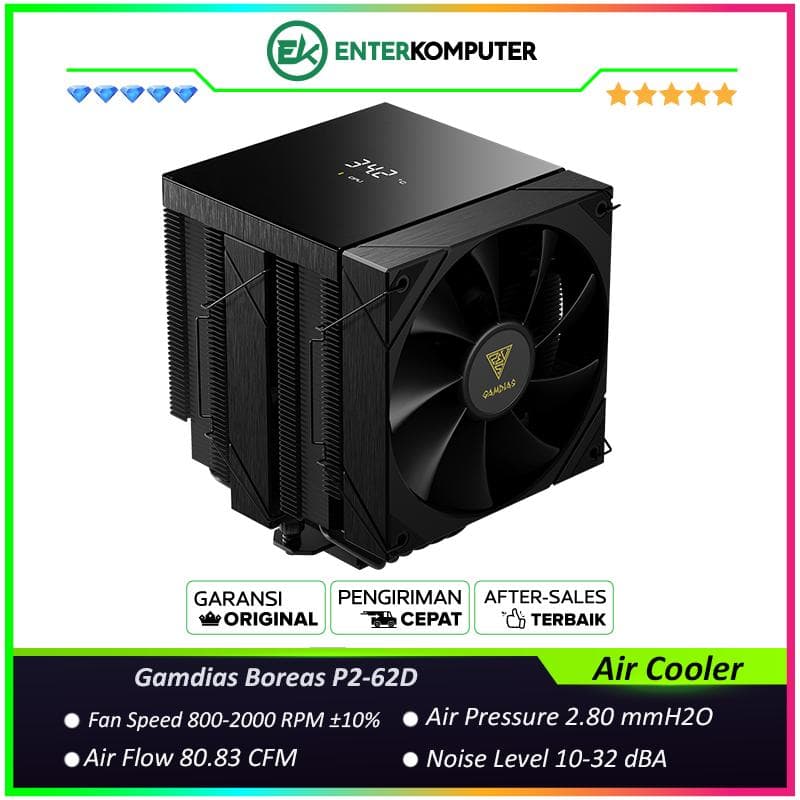 Gamdias Boreas P2-62D Digital Dual Tower Air Cooler - foto 1