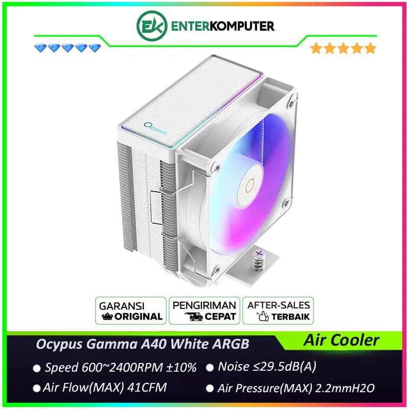 Ocypus Gamma A40 White ARGB Compact Height Air Cooler - foto 1