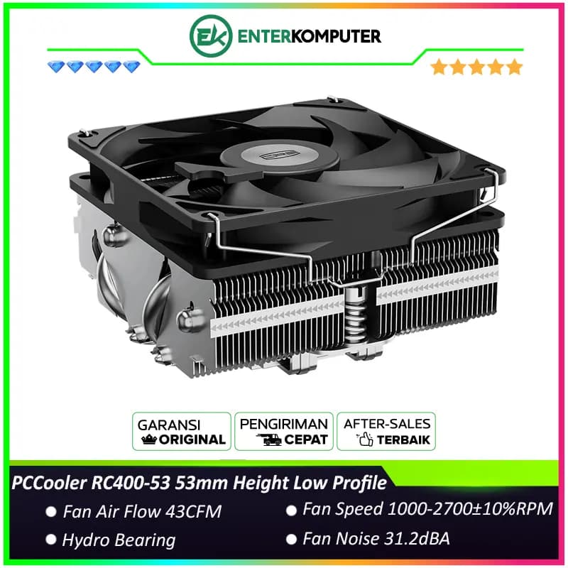 PCCooler RC400-53 53mm Height Low Profile CPU Cooler - foto 1