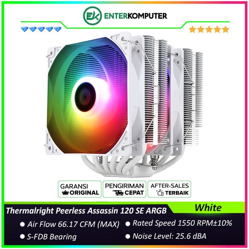 Thermalright Peerless Assassin 120 SE ARGB White Dual Tower CPU Cooler - foto 1