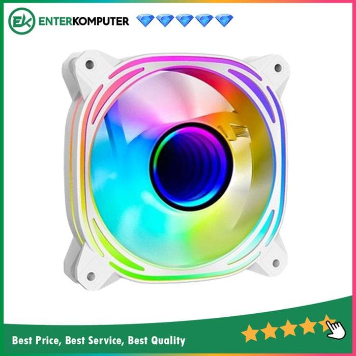 CUBE GAMING MYSTIQUE FAN White 12CM PWM A-RGB Fan - foto 1