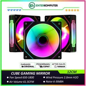CUBE GAMING MIRROR BLACK 3 in 1 Pack - Infinity Mirror 12CM ARGB PWM FAN - foto 1