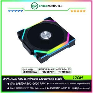 LIAN LI UNI FAN SL Wireless 120 Reverse Blade BLACK Single Pack - Two Light Zones for An Enhanced Visual Experience - 12RSL1W1B - foto 1