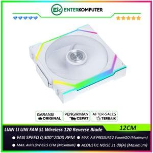 LIAN LI UNI FAN SL Wireless 120 Reverse Blade WHITE Single Pack - Two Light Zones for An Enhanced Visual Experience - 12RSL1W1W - foto 1