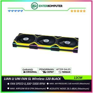 LIAN LI UNI FAN SL Wireless 120 BLACK Triple Pack with Controller - Two Light Zones for An Enhanced Visual Experience - 12SL1W3B - foto 1