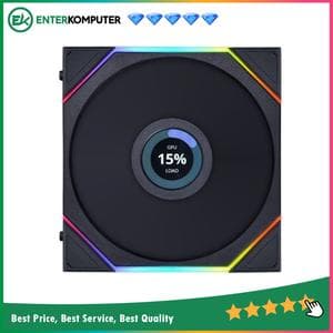 LIAN LI UNI FAN TL LCD120 BLACK Single Pack with 1.6” LCD SCREEN - Dual Zone Lighting Effects - Empower with Customisable Display & Customisable Fan Speed - Dazzle with Infinity Mirror - foto 1