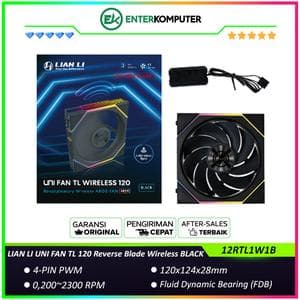 LIAN LI UNI FAN TL 120 Reverse Blade Wireless BLACK Single Pack - Two Light Zones for An Enhanced Visual Experience - Noise-Optimized and Performance-Oriented Fan - 12RTL1W1B - foto 1