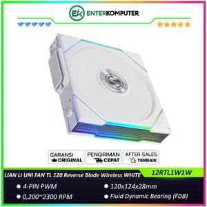 LIAN LI UNI FAN TL 120 Reverse Blade Wireless WHITE Single Pack - Two Light Zones for An Enhanced Visual Experience - Noise-Optimized and Performance-Oriented Fan - 12RTL1W1W - foto 1