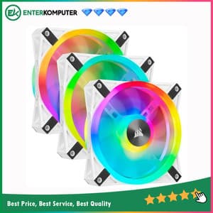 Corsair iCUE QL120 RGB White (Three Pack) - With Lighting Node CORE - 12CM Fan - foto 1