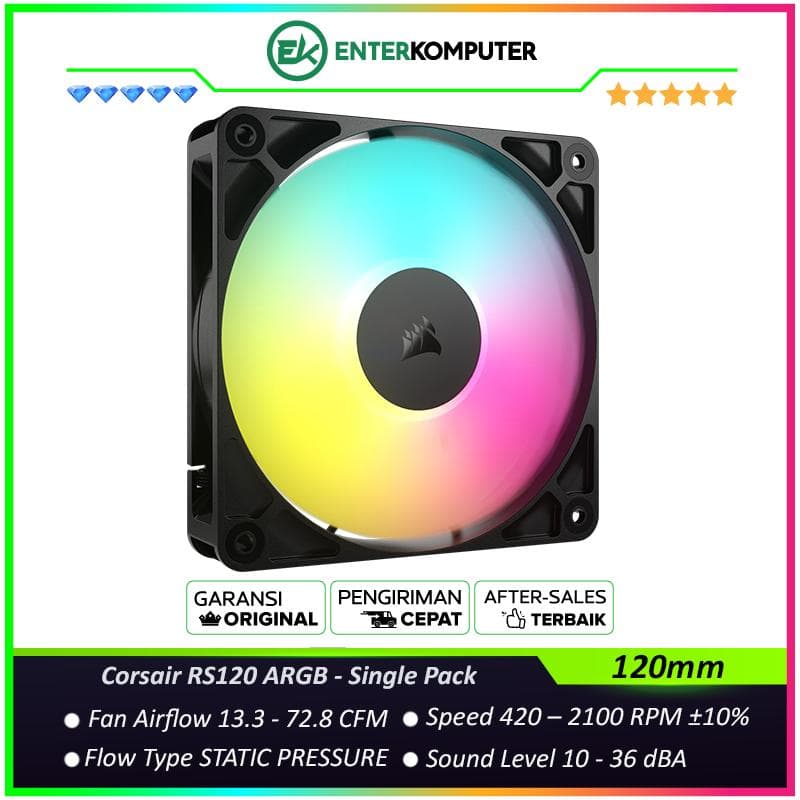 Corsair RS120 ARGB 120mm PWM Fan - Single Pack - foto 1