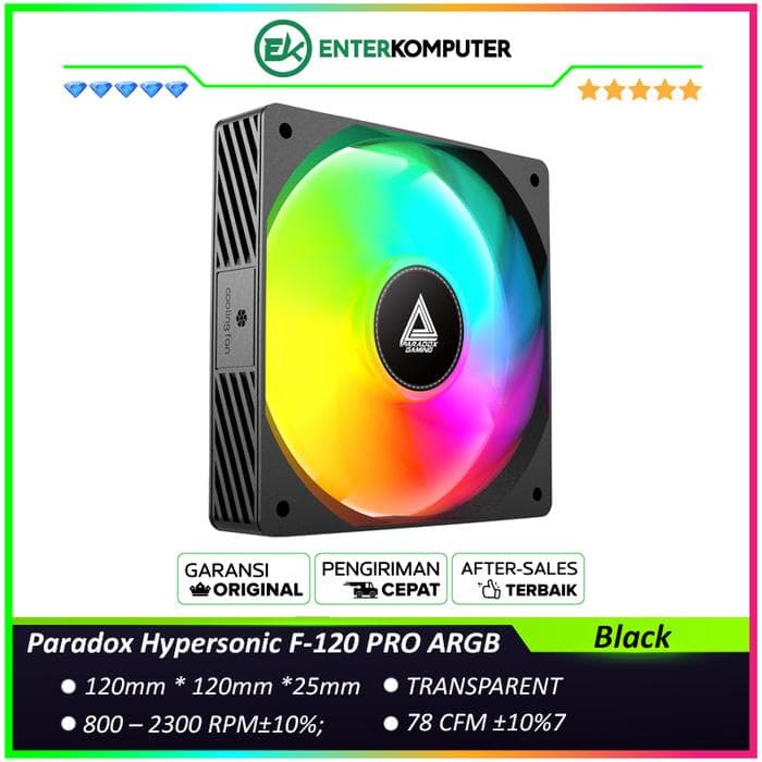 Paradox Hypersonic F-120 PRO ARGB Black 12CM Fan - foto 1