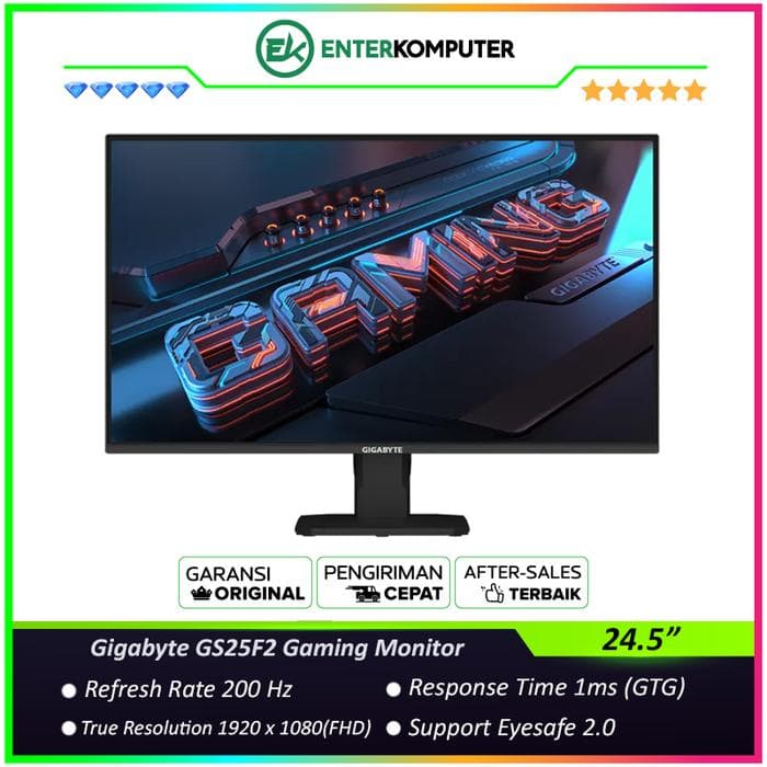 Gigabyte GS25F2 24.5 FHD SS IPS 200Hz HDR10 Gaming Monitor - foto 1