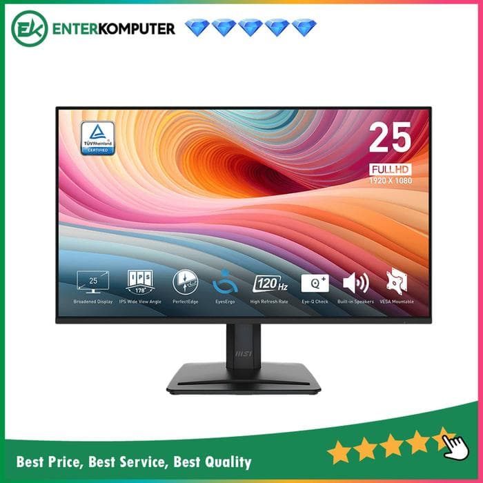 MSI PRO MP251 E2 24.5 FHD IPS 120Hz HDR Productivity Monitor Built-in Speaker - foto 1